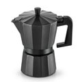 Cafetera italiana negra basada en el modelo Oroley Dakar de 3 tazas
